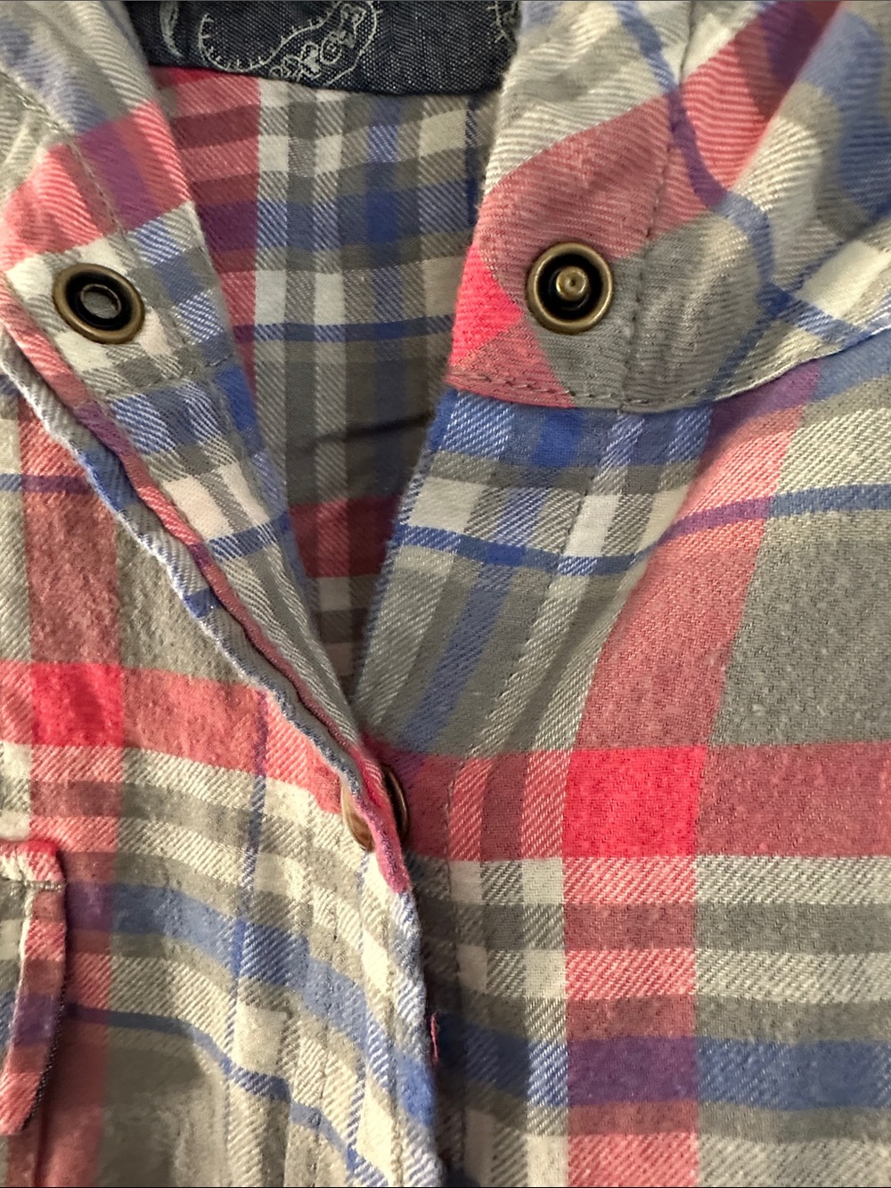 Jachs Pink, Gray & Blue Plaid Snap-Front Casual Shirt - Picture 4 of 7
